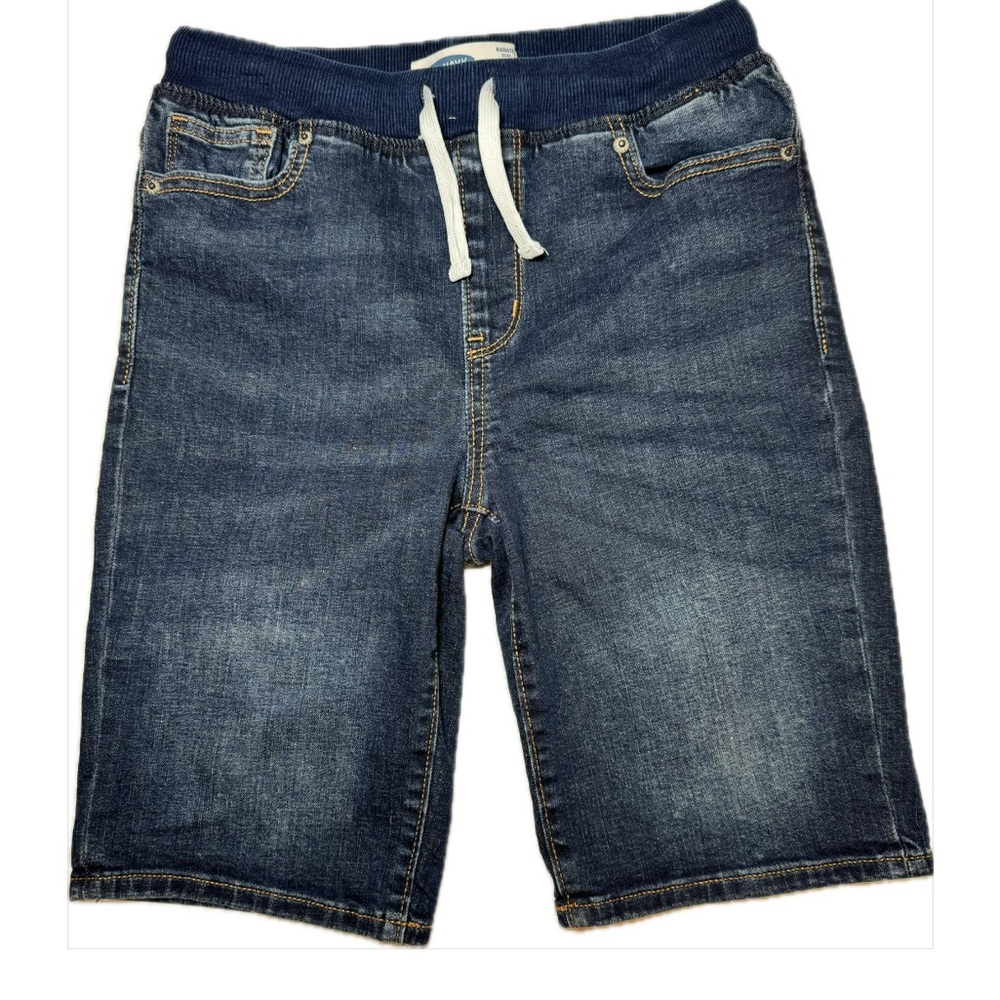 Old Navy Blue Denim Shorts with drawstring waistband Boys size XL 14/16